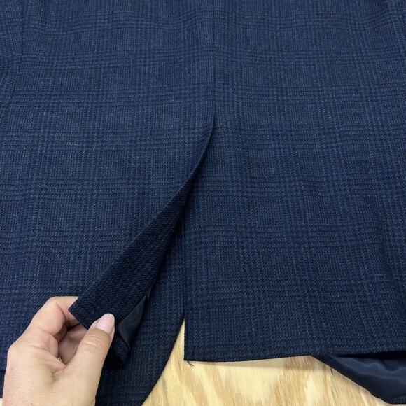 Lauren Ralph Lauren Windowpane Plaid Wool Sport Coat Blazer Men’s 50L Blue - Picture 9 of 16